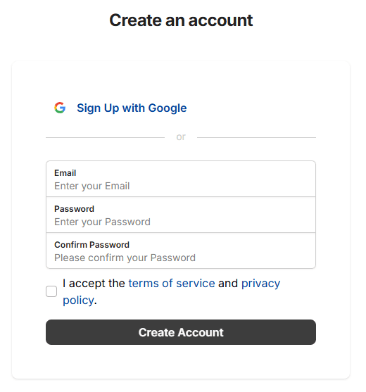 Create account